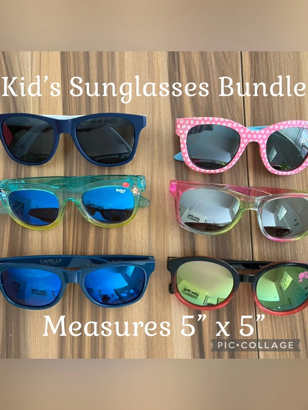 Kids Sunglasses Bundle Bluey Hello Kitty Barbie Tommy Bahama Capelli 6 pieces